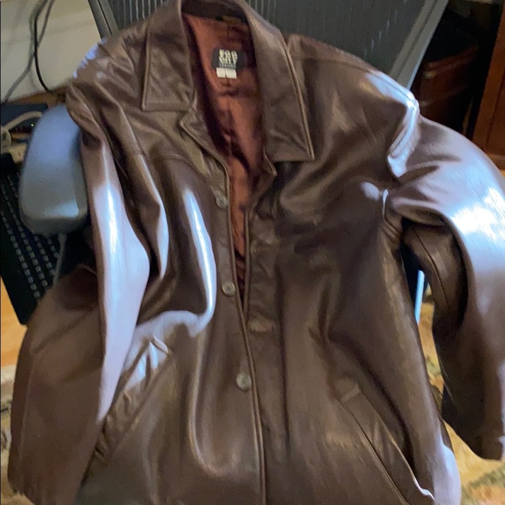 Brown leather jacket